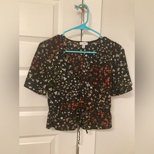 Cropped floral shirt